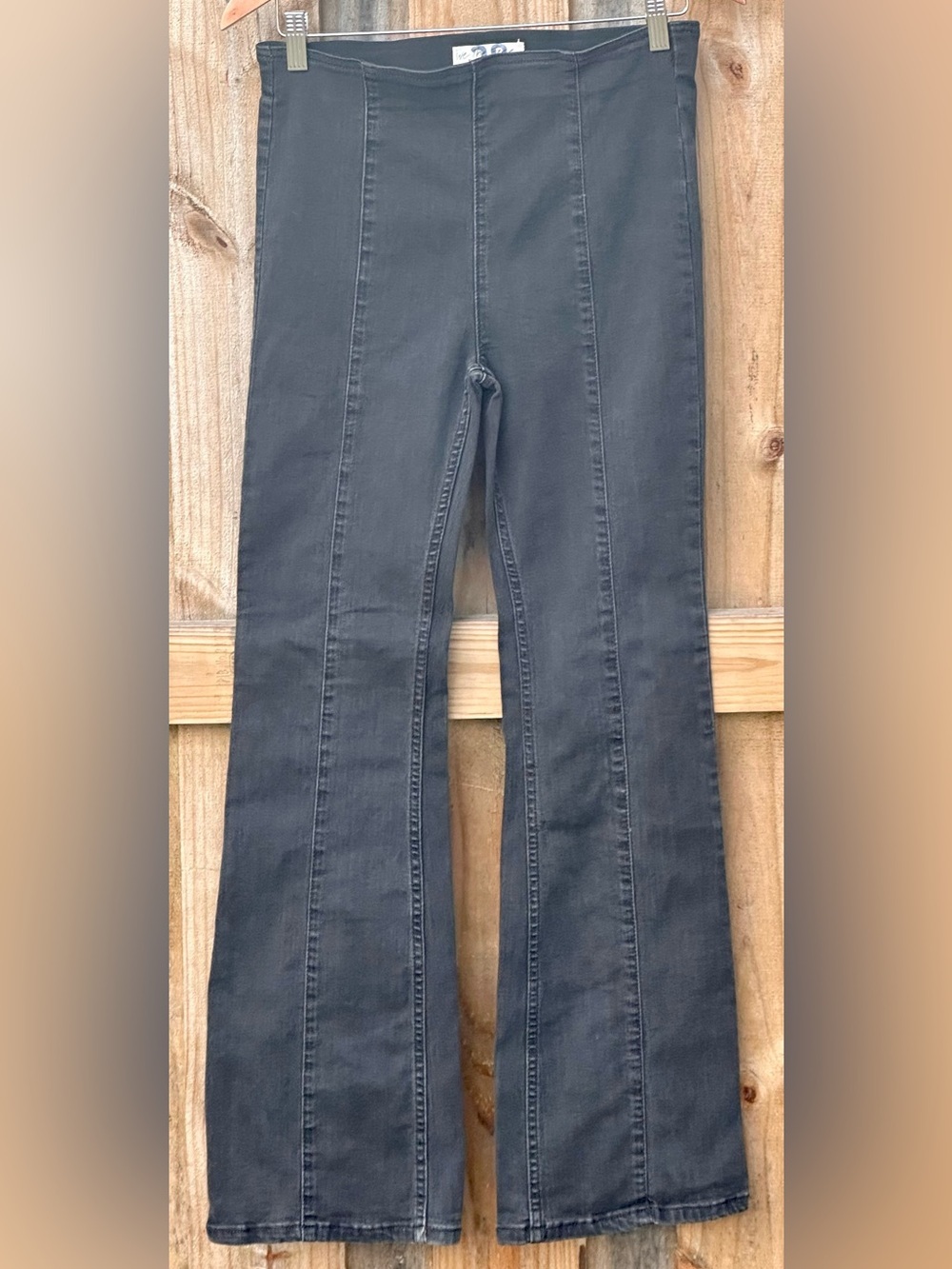 Free People We The Free Black Flare Wide-Leg Jeans Size 28 Boho